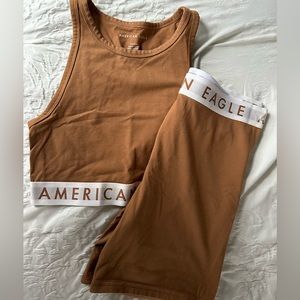 American Eagle Crop Top / Biker Short Set